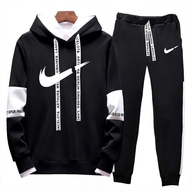 New Brand Clothing Men's Casual Sweatshirts Pullover Cotton Men tracksuit Hoodies Two Piece+Pants Sport Shirts Autumn Winter Set