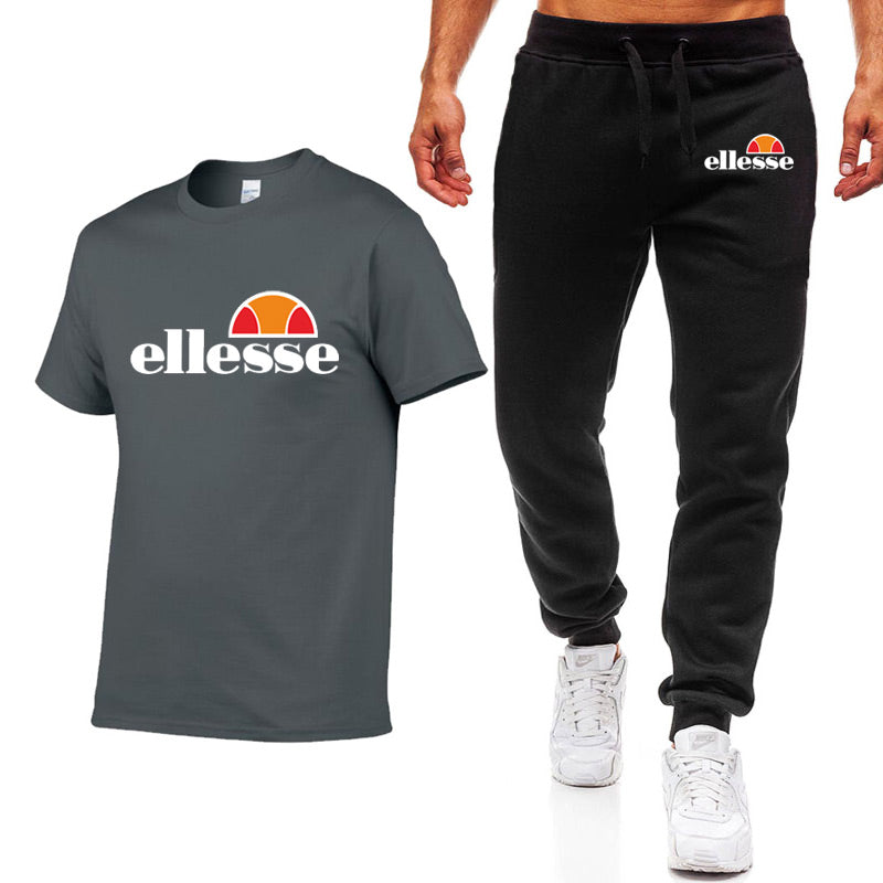 Men's Sets T Shirts+pants Two Pieces Sets Casual Tracksuit Men/Women New Fashion printing suits sportwear Gyms Fitness trousers