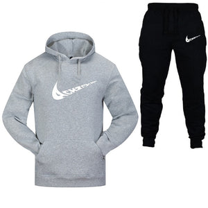 New 2019 Brand Tracksuit Fashion Men Sportswear Two Piece Sets All Cotton Fleece Thick hoodie+Pants Sporting Suit Male