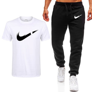 2019 Summer New Men's T-shirt Casual Suits Men's Clothing Man Sets Tops+Pants Male sweatshirt Men Brand T Shirt Set