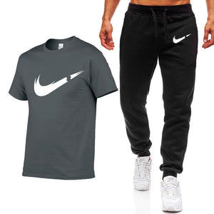 2019 Summer New Men's T-shirt Casual Suits Men's Clothing Man Sets Tops+Pants Male sweatshirt Men Brand T Shirt Set