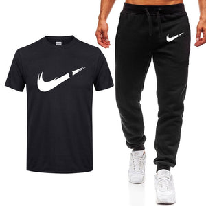 2019 Summer New Men's T-shirt Casual Suits Men's Clothing Man Sets Tops+Pants Male sweatshirt Men Brand T Shirt Set