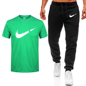 2019 Summer New Men's T-shirt Casual Suits Men's Clothing Man Sets Tops+Pants Male sweatshirt Men Brand T Shirt Set