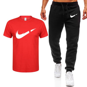 2019 Summer New Men's T-shirt Casual Suits Men's Clothing Man Sets Tops+Pants Male sweatshirt Men Brand T Shirt Set