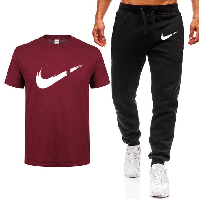 2019 Summer New Men's T-shirt Casual Suits Men's Clothing Man Sets Tops+Pants Male sweatshirt Men Brand T Shirt Set