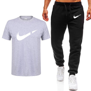 2019 Summer New Men's T-shirt Casual Suits Men's Clothing Man Sets Tops+Pants Male sweatshirt Men Brand T Shirt Set