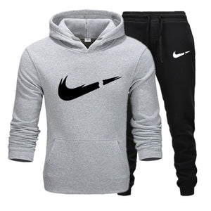 Free Shipping New 2019 Brand Tracksuit Fashion Hoodies Men Sportswear Two Piece Sets Fleece Thick hoody+Pants Sporting Suit Male