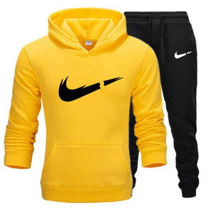 Free Shipping New 2019 Brand Tracksuit Fashion Hoodies Men Sportswear Two Piece Sets Fleece Thick hoody+Pants Sporting Suit Male