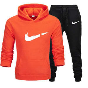 Free Shipping New 2019 Brand Tracksuit Fashion Hoodies Men Sportswear Two Piece Sets Fleece Thick hoody+Pants Sporting Suit Male