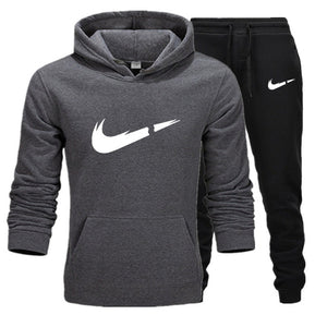 Free Shipping New 2019 Brand Tracksuit Fashion Hoodies Men Sportswear Two Piece Sets Fleece Thick hoody+Pants Sporting Suit Male