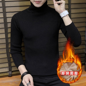 Streetwear Turtleneck Men Sweaters Autumn Winter Warm Turtle Neck Vintage Braided Knitted Slim Fit Pullover Mens Top Jumpers 3XL