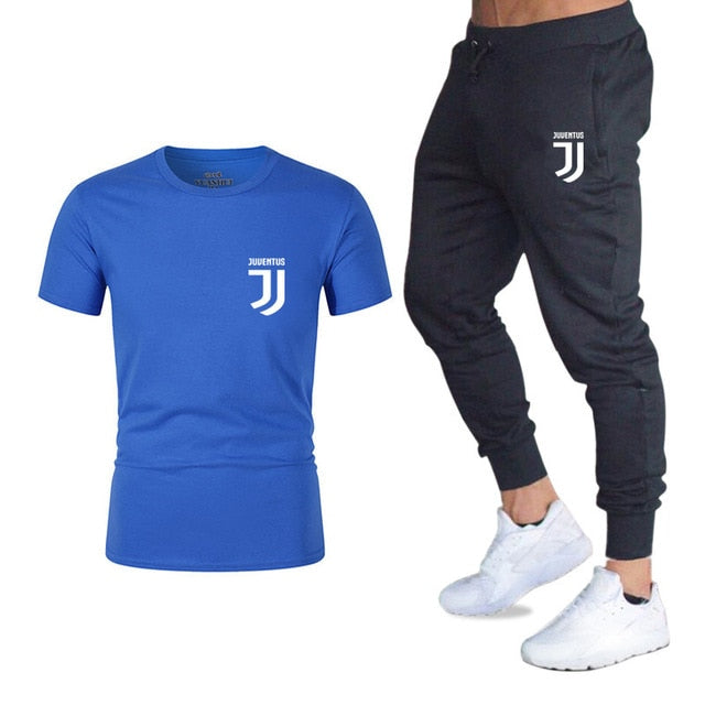 Men Fashion Two Pieces Sets T Shirts+pants Suit Men Summer Tops Tees Fashion Brand Print Tshirt High Quality Sportswears 2 Sets