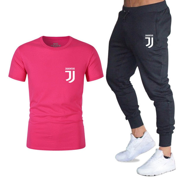 Men Fashion Two Pieces Sets T Shirts+pants Suit Men Summer Tops Tees Fashion Brand Print Tshirt High Quality Sportswears 2 Sets