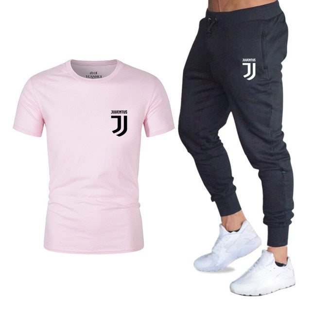 Men Fashion Two Pieces Sets T Shirts+pants Suit Men Summer Tops Tees Fashion Brand Print Tshirt High Quality Sportswears 2 Sets