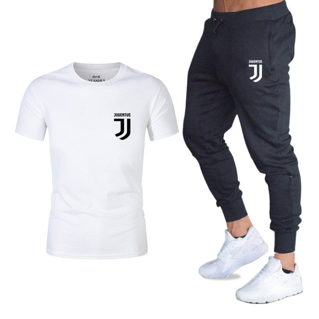 Men Fashion Two Pieces Sets T Shirts+pants Suit Men Summer Tops Tees Fashion Brand Print Tshirt High Quality Sportswears 2 Sets