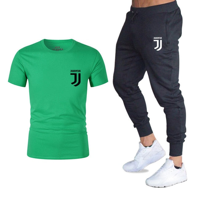 Men Fashion Two Pieces Sets T Shirts+pants Suit Men Summer Tops Tees Fashion Brand Print Tshirt High Quality Sportswears 2 Sets