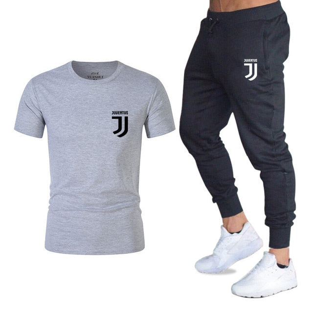 Men Fashion Two Pieces Sets T Shirts+pants Suit Men Summer Tops Tees Fashion Brand Print Tshirt High Quality Sportswears 2 Sets